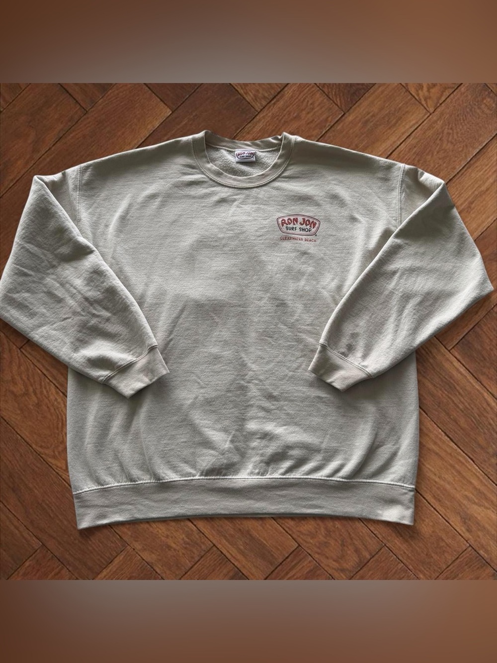 Ron Jon Surf Shop Clearwater Beach Graphic Sweatshirt Oatmeal Men's L/XL